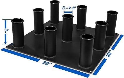 Vista 11 de Yes4All Estante de almacenamiento vertical, organizador de gimnasio en casa, estante para mancuernas y barras olímpicas de 2 pulgadas C. Negro