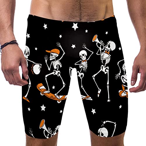 Pantalones cortos de natación de esqueleto con estampado multicolor y ajuste cómodo