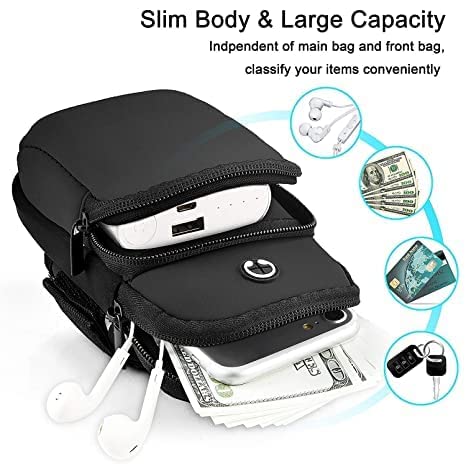 Image of AR-61 Universal Armband for Running Water Resistant Washable Mobile Holder Arm Bag for Fitness Gym Outdoor Sports, Armband for All Smart Phones - Deep Black