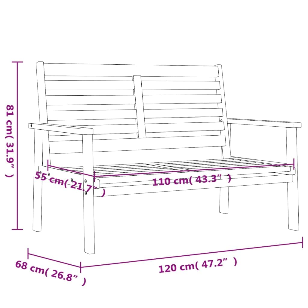 SYDE Ławka ogrodowa z drewna akacjowego, 120 cm