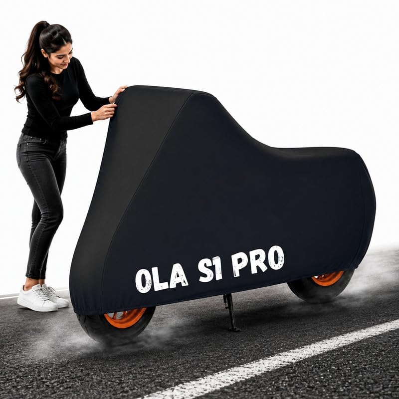 Image of Powerfull Scooty Body Cover for S1 Pro Dustproof Scratchproof - 100% Waterproof S1 Pro Cover for Two Wheeler, Outdoor Full Motorcycle Cover with UV, Duty, Rain Protection - Black