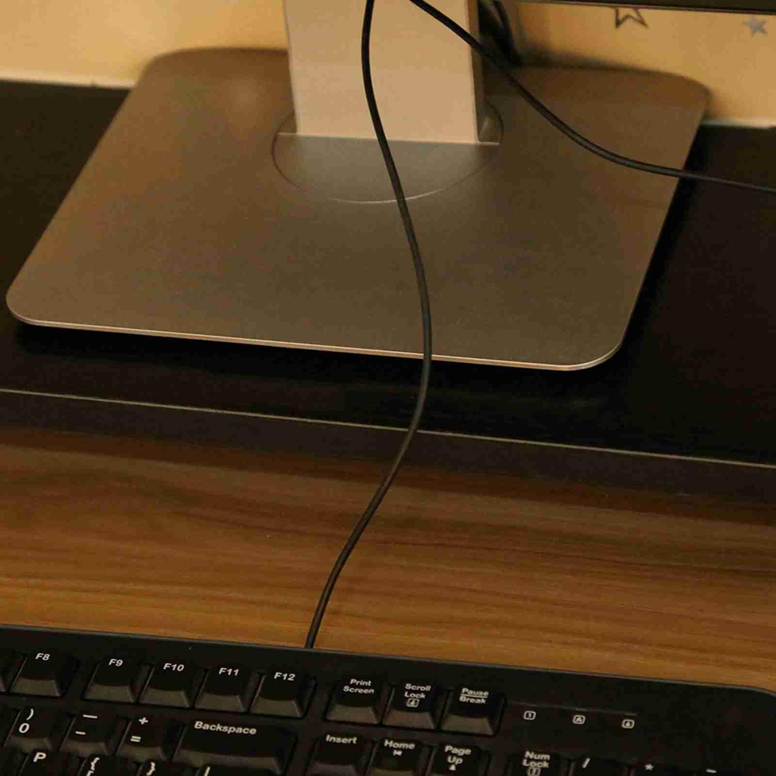 Drewniany stojak na monitor do monitorów LED LCD, podstawka do biurka podnosząca wysokość ekranu i zmniejszająca obciążenie szyi, organizer pod biurkiem do komputera i laptopa, 50 (Czarny)