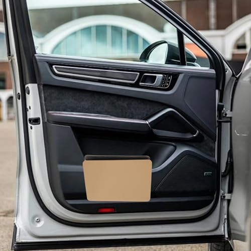 Evite suciedad con estos cubos de basura para coche plegables beige para puerta y asiento 6