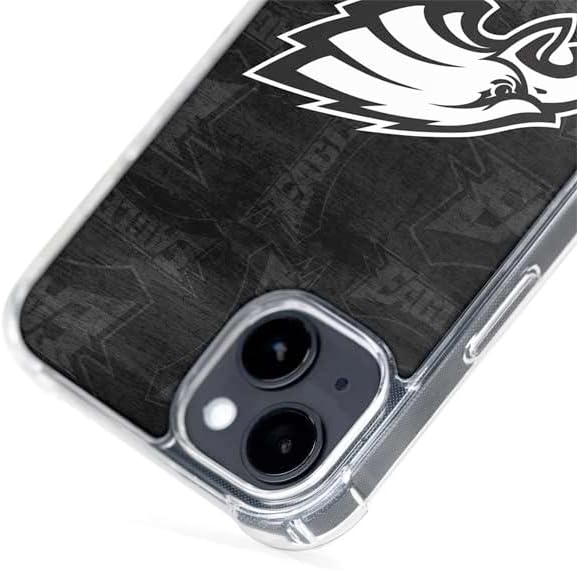 Skinit Phone Case Compatible with MagSafe iPhone 15 Plus - Officially Licensed NFL Philadelphia Eagles Black & White Design