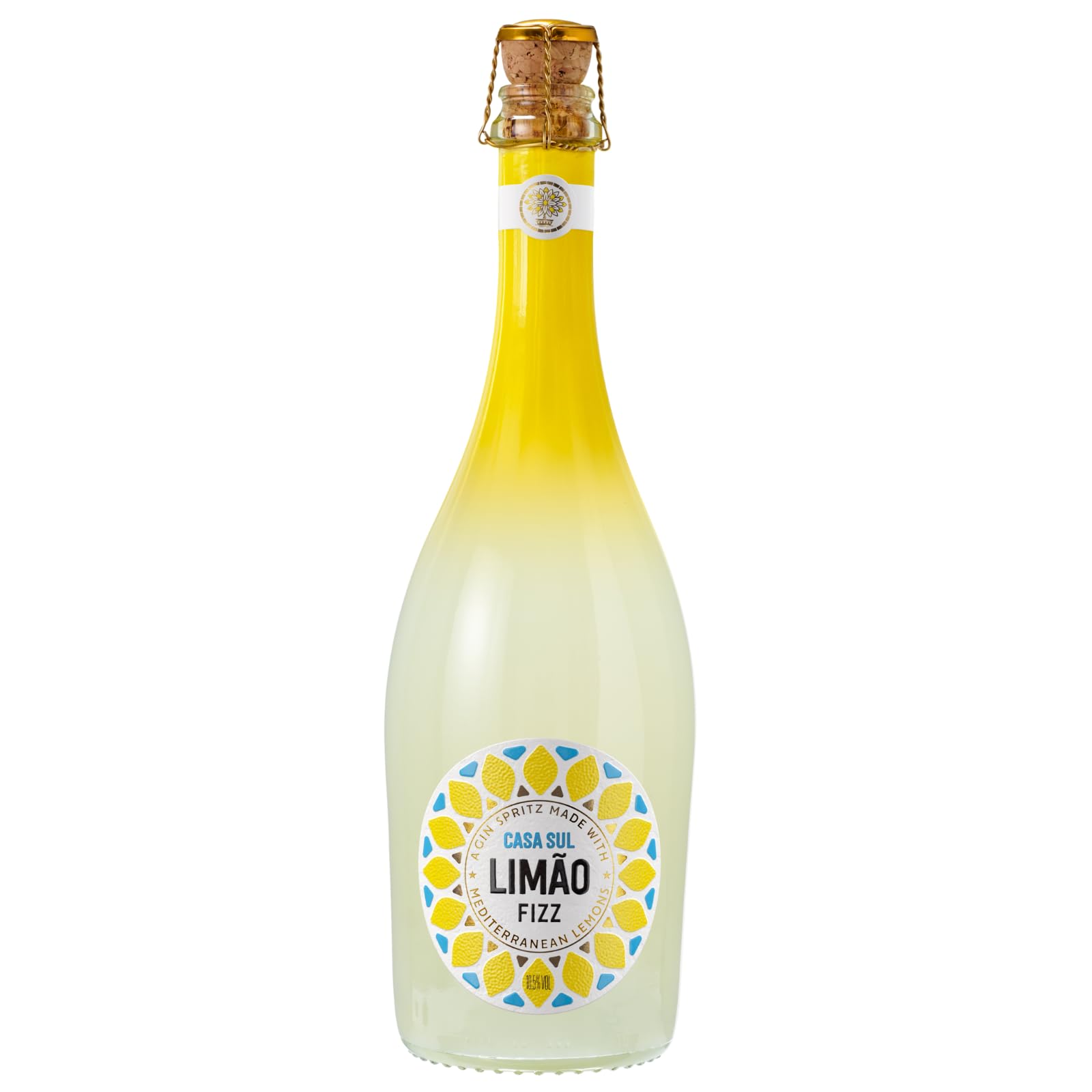 Gin Sul – 1 x 0,75l Limão Fizz 10,5% Vol. – Erfrischendes, servierfertiges Gin Fizz Mixgetränk mit frisch gepresstem Zitronensaft – Perfekt als Aperitif