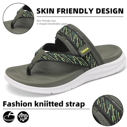 Image of Womens Platform Arch Support Flip Flops | Summer Wedge orthotic Slide Sandals footbed Thong Sandals for Pool Beach