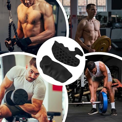 Grips para hombre de peso, silicona no deslizante, guantes de mano, gimnasio para mano, agarre con Wrist Wraps, Workout Accessories, Ejercise Gear for Men and Women, Black - Image 4