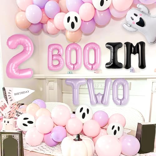 Boo I'm Two Halloween Birthday Party Decor Boo I'm Two Banner Ghost Balloon by Roaring Good Time - Used condition - Image 7