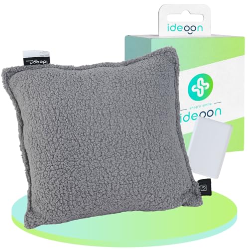 ideoon 45x45 kabellos Wärmekissen mit 5000mAh Akku 3 Temperaturstufen USB & weiche Füllung - Sanfte Wohlfühlwärme für Ihr Zuhause