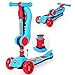 3in1 multifonctions Scooter pour enfants, pliant Scooter enfant enfants peuvent s'asseoir et Ascenseur Praticable 2-8 ans bébé,Blue