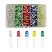 YIXISI 400 Stücke 5mm LED Leuchtdiode, LED Dioden Set, Rundkopf LED, 5 Farben (80 Stücke Jede Farbe), Weiß Rot Gelb Grün Blau