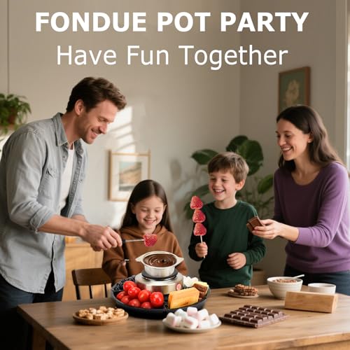 SANGLE SOPFFY 2 in 1 Fondue Pot & Electric S'mores Maker - Cheese and Chocolate Fondue Set with Temperature Control,Detachable Trays,Fondue Pot Electric Set w 4 Forks,Perfect for Parties,Family Gifts by S SANGLE SOPFFY - Image 6