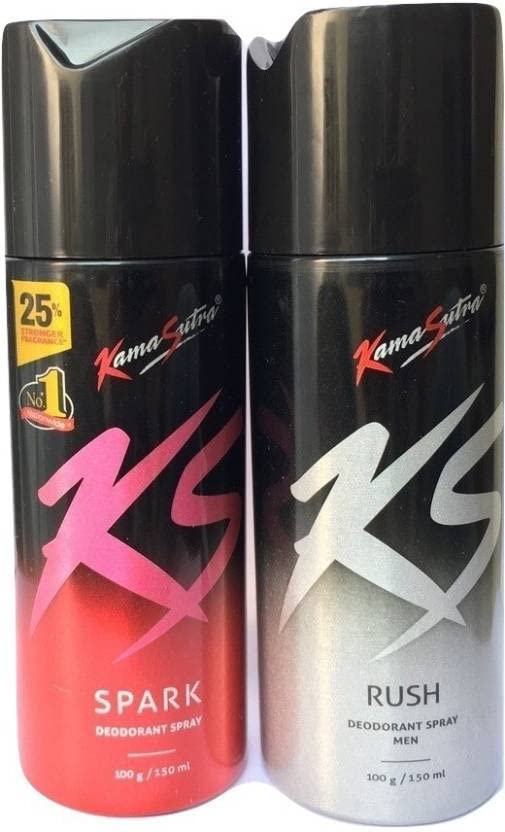 Sponsored Ad - Kamasutra KS 1 RUSH 1 SPARK Deodorant For Men & Women 300 ml, Set of 2
