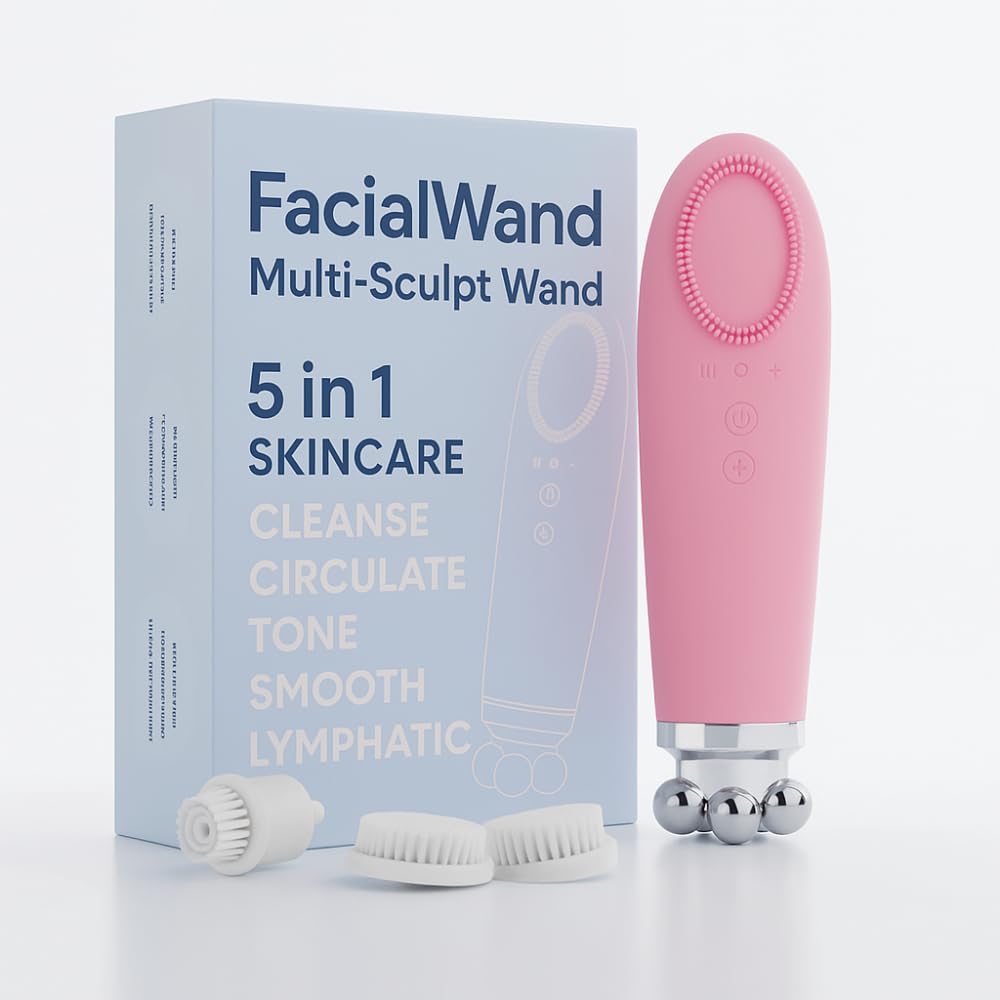 luxxiv FacialWand | Schaffen Sie eine festere, glattere und strahlendere Haut Elektrische Gesichtsreinigungsbürste – Multifunktionaler Peeling-Massagegerät für alle Hauttypen