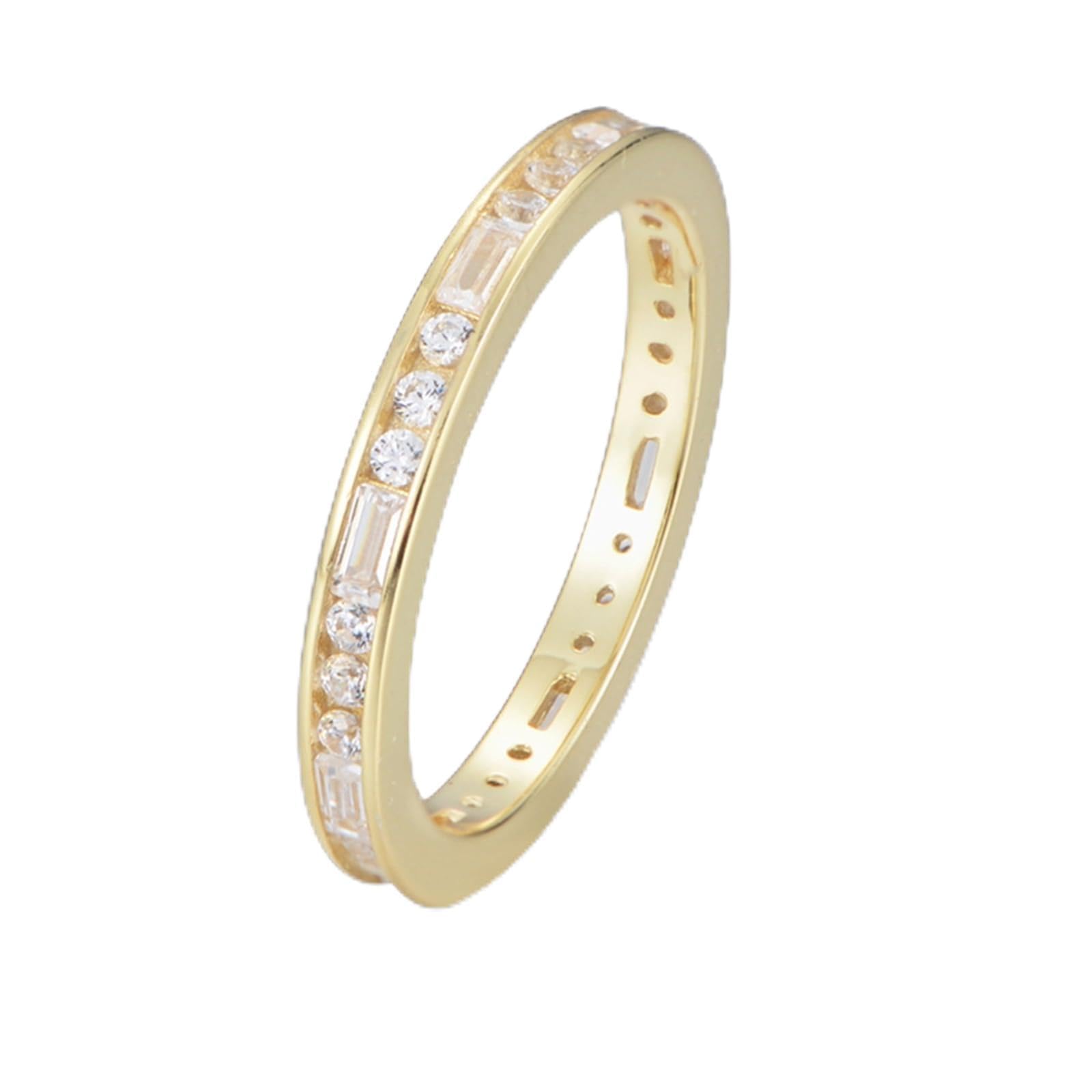 Anillo de boda de oro para mujer, anillo de boda de oro blanco, anillos de boda de oro auténtico, para mujer