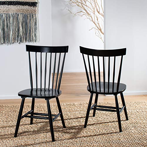 Safavieh American Homes Collection Parker Country Farmhouse Wood Black Spindle Side Chair (Set of 2) #1