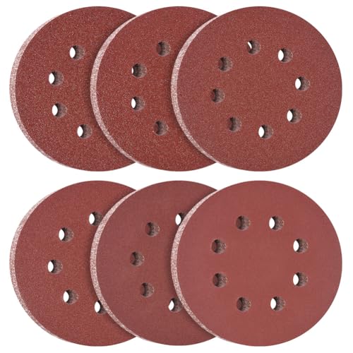 Flintronic Disques Abrasifs Auto-agrippants 125mm, 60 pièces Disque de Ponçage, Disques Abrasifs, 40/60/80/120/240/320 Grains 6 trous Idéal pour Poncer/Polir/Dérouiller