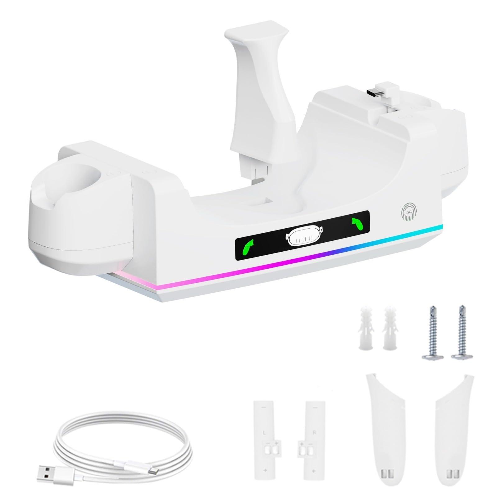 Base di ricarica per occhiali di realtà virtuale 3S e supporto di ricarica per controller con piedini antiscivolo resistenti per stabilità
