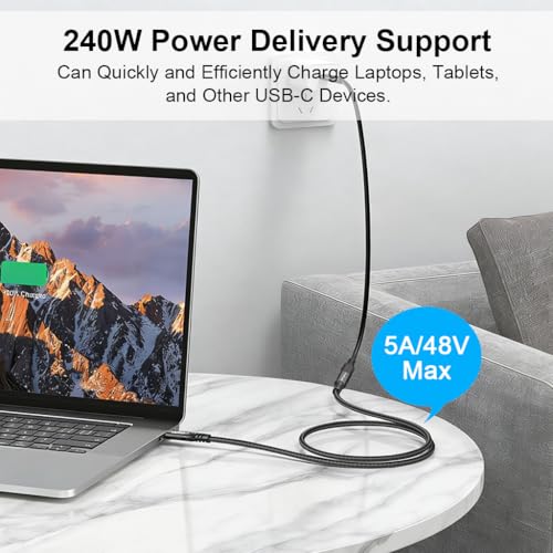 Image of Verilux PD 240W Type C to Type C Cable Fast Charging, 3.3Ft Type-C Male to Female USB Extension Cable Support 20Gbps Data Transfer, 8K@60Hz HD Video Output for iPhone 17 /16 /15, iPad Pro, MacBook