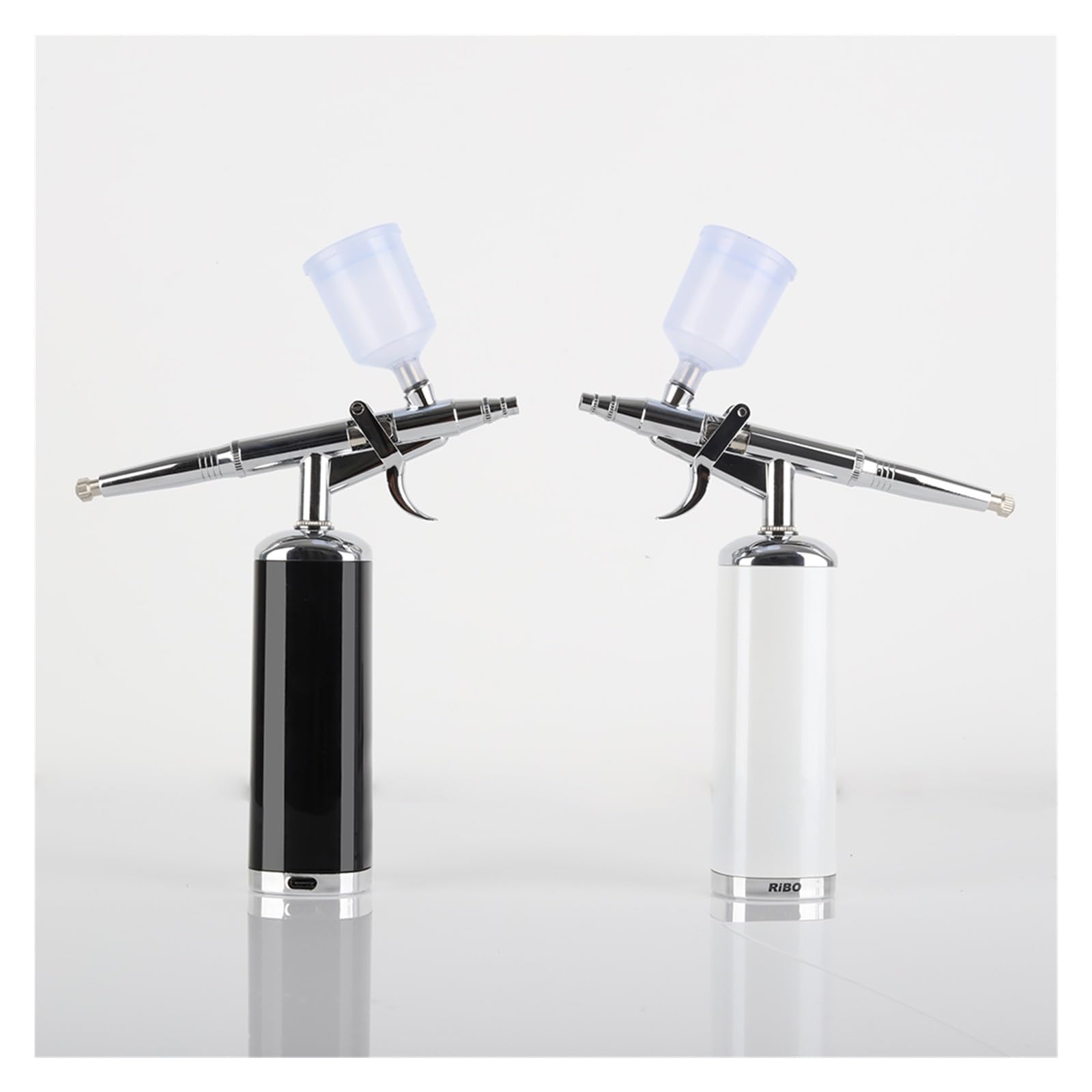 Aerografo con kit compressore Mini 25 Psi 0,3 mm Ugello Trigger Gun Nail Art Design Tattoo Controllo Preciso(METU40 C Black)