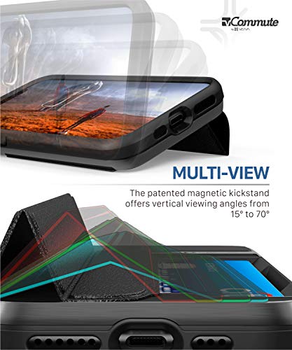 Vena Vcommute Wallet Case Compatible With Apple Iphone 11 Pro (5.8"-Inch 2019), (Military Grade Drop Protection) Flip Leather Cover Card Slot Holder With Kickstand - Space Gray #TOP3