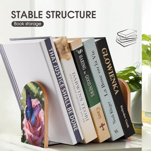 Sujetalibros decorativo de flores de madera para regalar a lectores 8