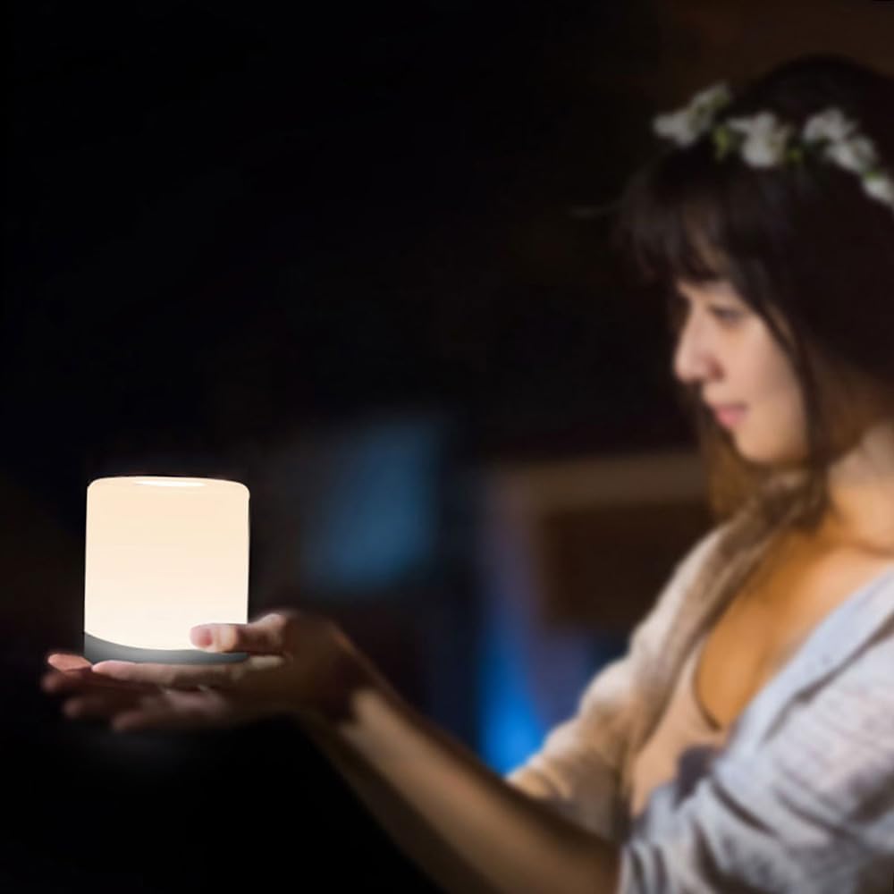 Flowhale Night Light Rechargeble LEDs Table Bedside Nursing Lamp 7 Colors Light Adjustable