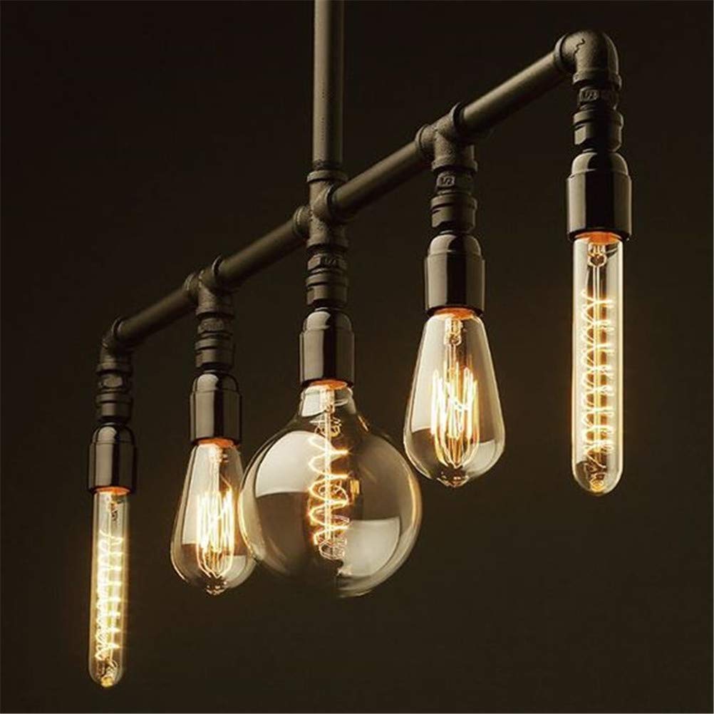 Bombilla, Bombilla LED Tubular Vintage T185 E27 Regulable de filamento ámbar cálido, Bombilla LED Edison, Bombilla LED Retro de filamento Espiral E27/220V T30/T185 Regula