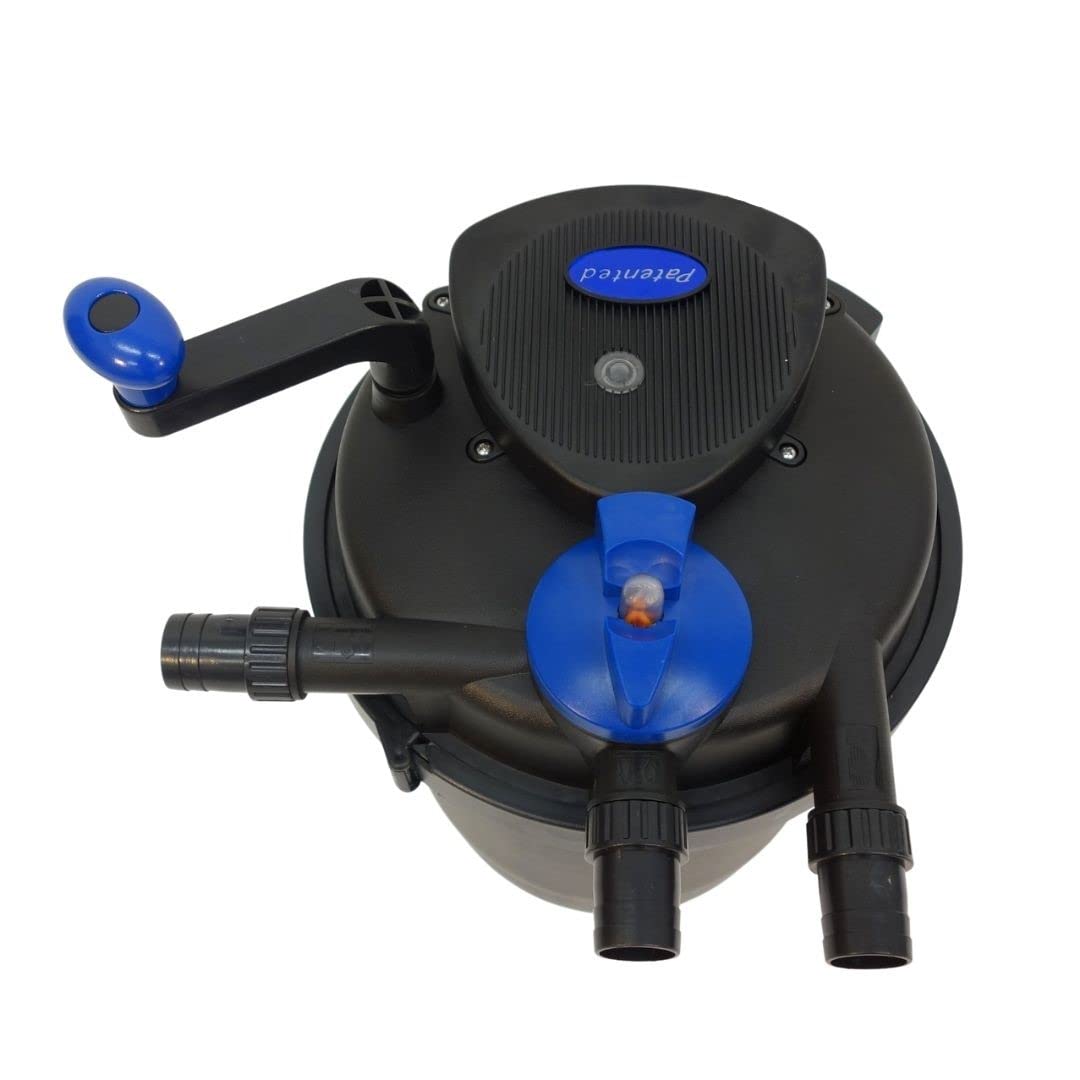 AquaOne Druckteichfilter CPF-2500 I Teichfilter für Teiche bis 6.000 Liter I Bio Teich Filter inkl.11 Watt UVC Klärer mit Kurbelreinigung I schwebealgenfreies klares Wasser