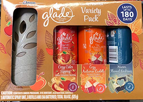 Glade Automatic Spray Starter + Variety Pack 3 Refills, Limited Edition