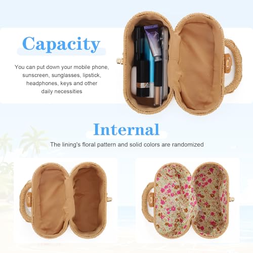 Bolso tejido a mano de paja KUANG para mujer miniatura 5