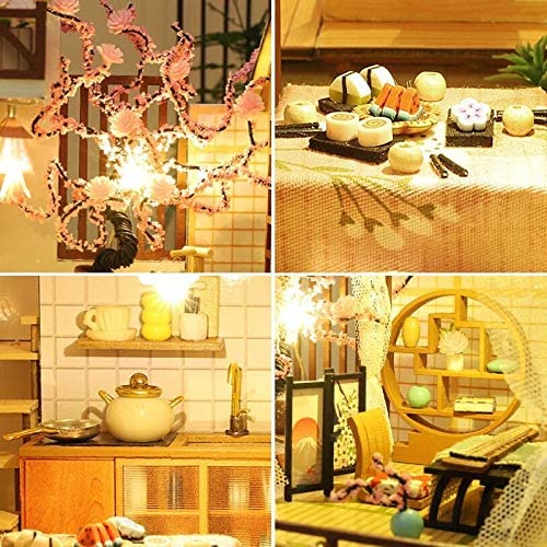 DIY Puppenhaus DIY Holz Miniatur-Puppenhaus Kit Luxuriöse japanische Innenhof Gebäude Bausatz Heimdekoration Weihnachten – Bild 7