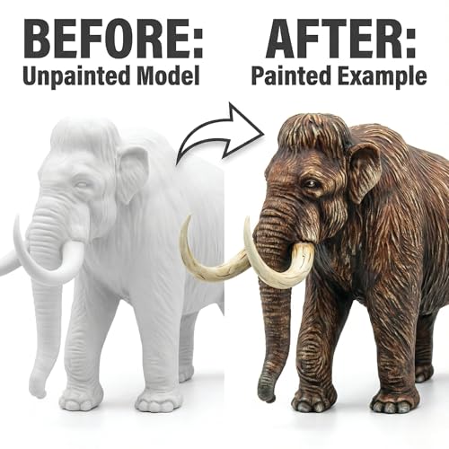 Image of Unscroo DIY 3D Model Painting Kits - Dinosaurs, Ice Age Animals & Unicorns - 3D Printed Art & Craft Hobby Gift for Kids, Teens & Adults - Return Gift Sets (Woolly Mammoth Single)