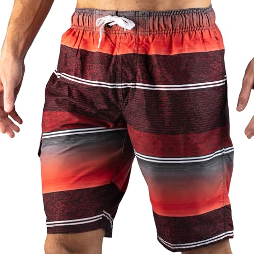 Image of Kanu Surf Men's Big Viper Extended Size Stripe Swim Trunk