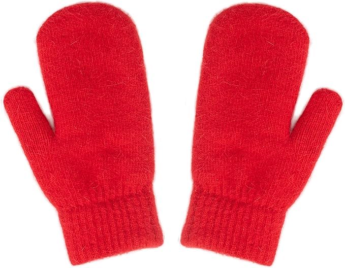 Winter Knitted Mittens Soft Warm Elastic Cold-Weather Thick Lining Gloves for Women and Men