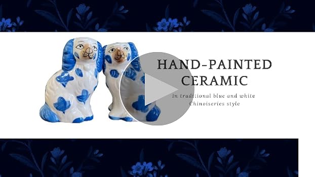 Spice Collection ウォールアート ブルドッグ Amazon.com: Staffordshire Dogs Chinoiserie Decor Blue