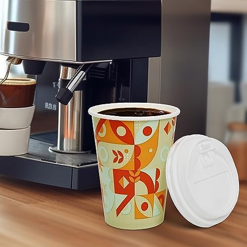 Tamone 100 Pack 12 oz Coffee Cups, Disposable Coffee Cups with Lids, Paper Coffee Cups for Cold/Hot Drinking Coffee, Water, Juice or Tea, Suitable for Home, Restaurant, Store and Cafe - Image 5