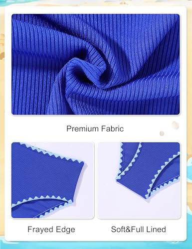 Image of Girls Swimsuit Contrast Trim Cross Back Swimwear Girls Bathing Suit with Padding 7-16Y