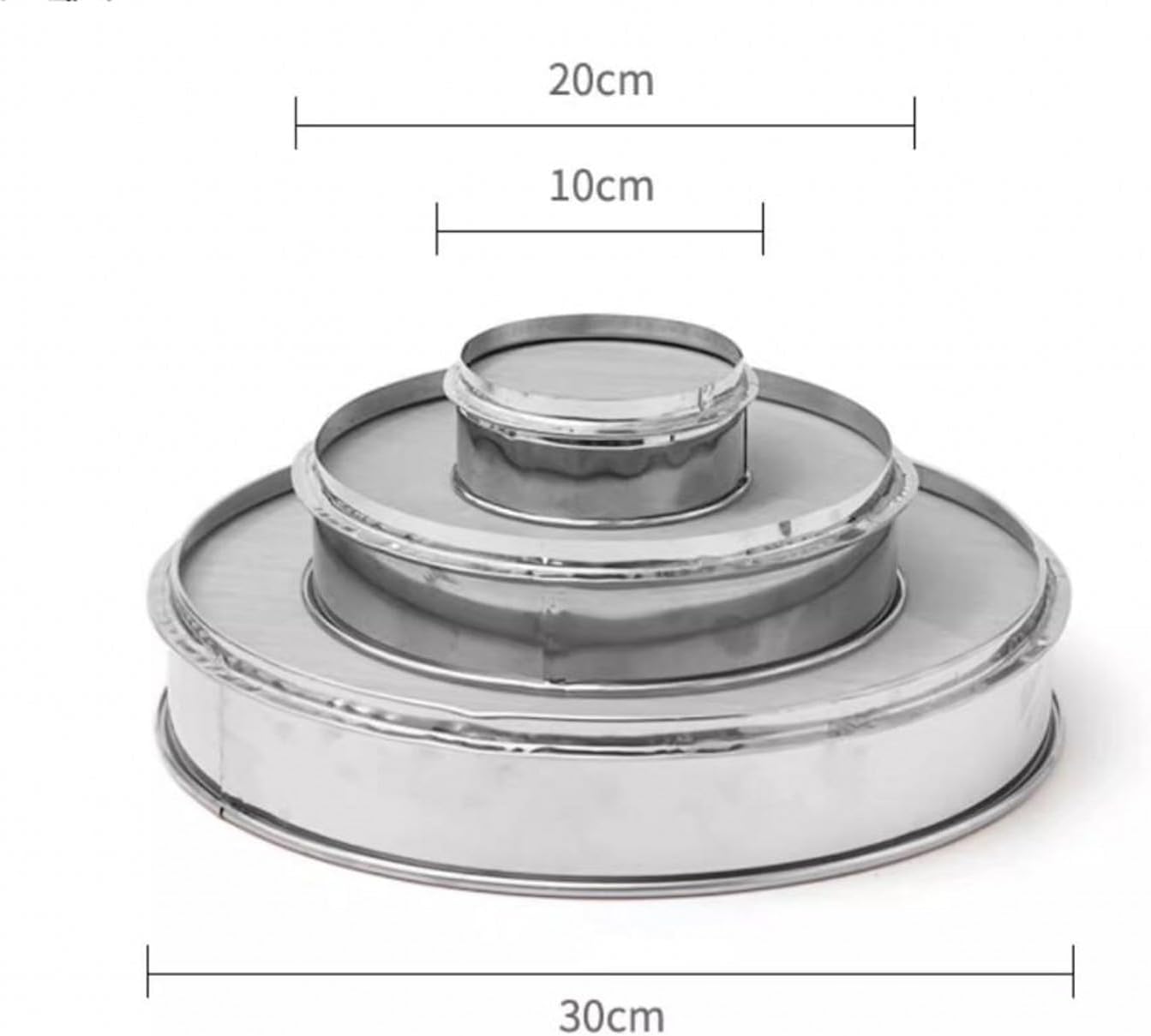 WellieSTR 3 Size (Dia. 4/8/12inch) 80 Mesh Pottery Art Tools Ceramic Glaze Sieve Filter Screen Glaze Pigment Stainless Steel Filter Sieve Polymer Clay Modelling Tools, As Show