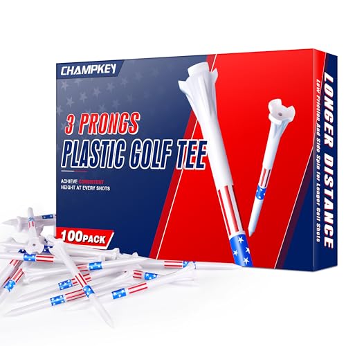 Tees de golf en plastique CHAMPKEY version étoile et rayure faible résistance