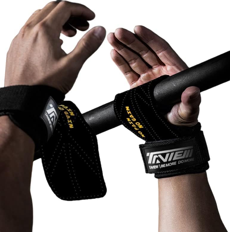 Premium Weight Lifting Wrist Hooks Straps for Maximum Grip Support - Deadlift Gloves and Grip Pads Alternative in Fitness Gym Power Training Like Pull Up Deadlifting & Shrugs