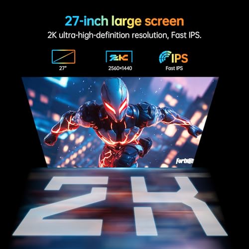 undefined KTC Monitor 27-inch White Gaming Monitor WQHD (2560x1440) Fast IPS, 300Hz (Supports 320Hz via Overclocking) 1ms 144% sRGB High Brightness 450cd/㎡, Low Blue Light, Flicker-Free, 2 x HDMI, 1 x DP H27E6 の商品画像 3