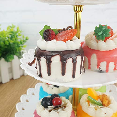 Artliving 3-Tier Plastic Cake Stand-Dessert Stand-Cupcake Stand-Tea Party Serving Platter White Gold #TOP5
