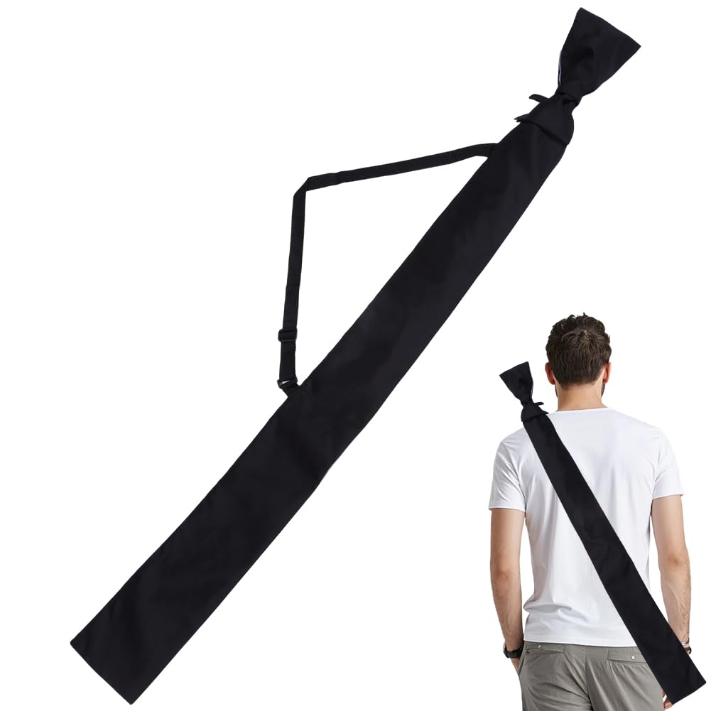 GORGECRAFT Black Sheath Bag Polyester Katana Ninja Sword Cover Storage Holder Carrying Case Bokken Bags with Adjustable Back Strap for Samurai Costume Halloween Cosplay Party Supplies
