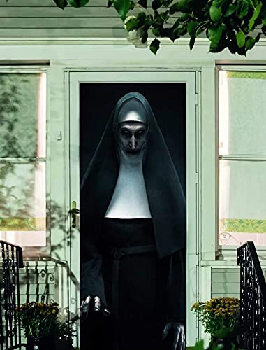 Halloween 3D Nun Door Mural Sticker - 30 X 80 Inches Self Adhesive Door Decal Sticker Horror Ghost Nun Door Wallpaper Peel And Stick Removable Vinyl Decals For Terror Scary Home Party Bar Props #TOP2
