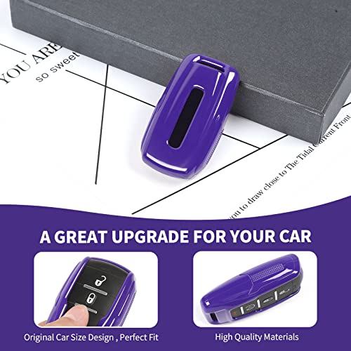 Image of RAZPOY for RAM Key Fob Cover, ABS Key Case Cover Holder Protector Compatible with for 2018-2023 Dodge RAM 1500 2500 3500, Purple