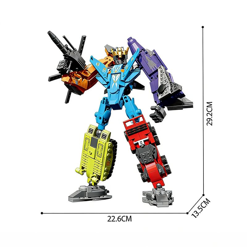 Image of SKY LINE OCEAN 6-in-1 Bugle Call Robot Building Blocks Set, 881 Pieces Transforming Mecha Construction Toy, STEM Educational DIY Kit for Kids Boys & Girls Ages 6+
