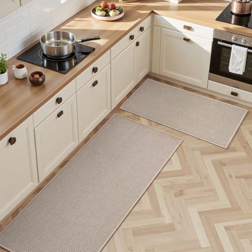 AMOAMI Kitchen Rugs and Mats, Non Slip Washable Kitchen Mats for Floor, Absorbent Quick Dry Kitchen Runner for in Front of Sink,Kitchen Rugs Sets of 2, 20