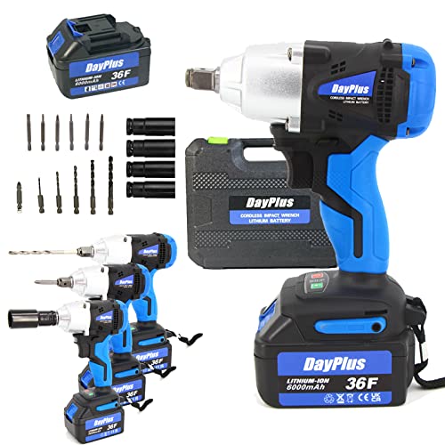 Akku Schlagschrauber 18V Akkuschrauber Akku Bohrschrauber 3 in 1, 420Nm Drehschlagschrauber mit LED-Arbeitslicht, 1/2…