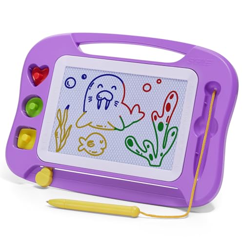 SGILE Tablette à Dessin Magnétique pour Enfants, Ardoise Magique Effaçable et Colorée avec Stylo Magnétique, Tableau Magique avec Trois Tampons, Jouet de...